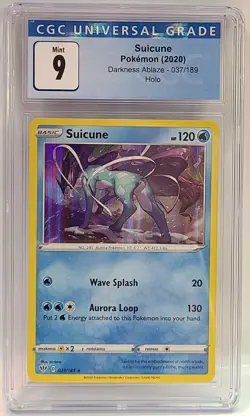 Suicune Pokemon 2020 Darkness Ablaze Holo 037/189 CGC 9 120 Hp Wave Splash - Image 1