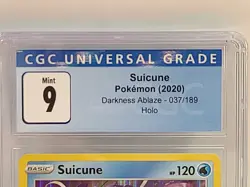 Suicune Pokemon 2020 Darkness Ablaze Holo 037/189 CGC 9 120 Hp Wave Splash - Image 2