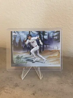 Jarren Duran 2025 Topps Bob Ross Joy of Baseball 28/75 Art of Stealing Sap Green - Image 1