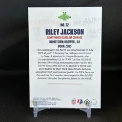 RILEY JACKSON Shimmer Foil #32 - 2025 Parkside Club & Country NC Courage - Image 2