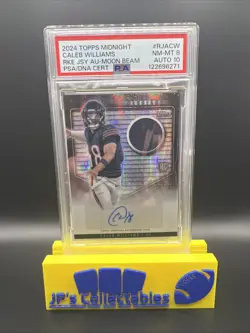 2024 Topps Midnight Caleb Williams Rookie Jersey Auto Moon Beam SP PSA 8 Auto 10 - Image 1