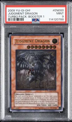 2009 YU-GI-OH! TURBO PACK BOOSTER ONE #EN000 JUDGMENT DRAGON PSA 9 - Image 1