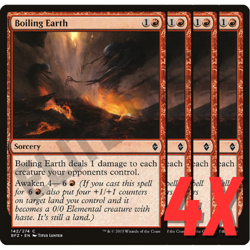 MTG Boiling Earth (Battle for Zendikar) 142/274 (NEAR MINT) (4X) - Image 1