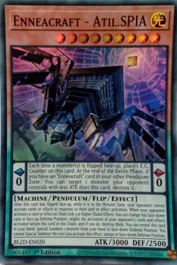 BLZD-EN020 ENNEACRAFT - ATIL.SPIA SUPER RARE 1ST EDITION YuGiOh CARD - Image 1
