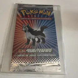 Pokemon TCG EX Rubi & Zafiro Spanish Booster Pack 5 Cards Mightyena - Image 3