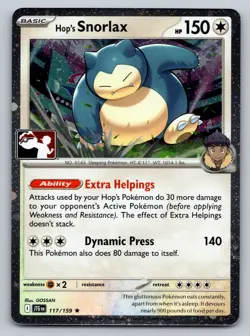 Hop's Snorlax Holo Rare Prize Pack Series Cards 117/159 NM C5 - Image 1