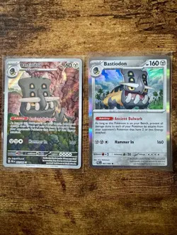 Pokemon PITCH BLACK- 2 card lot Bastiodon 093/084 IR + 062/084 Reverse Holo - Image 1
