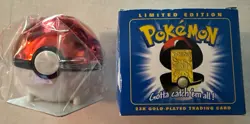 1999 Burger King Pokemon 23K Gold Plated Trading Card Poliwhirl Pokeball Sealed - Image 2