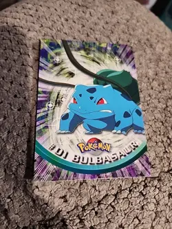 #01 Bulbasaur Pokemon TV Top Animation Series 1 Card Vintage - Image 1