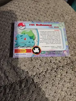 #01 Bulbasaur Pokemon TV Top Animation Series 1 Card Vintage - Image 2