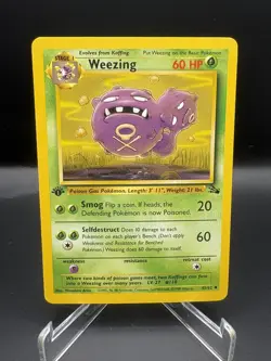 Pokemon Card Weezing 1st Edition NM Fossil 45/62 - Image 1