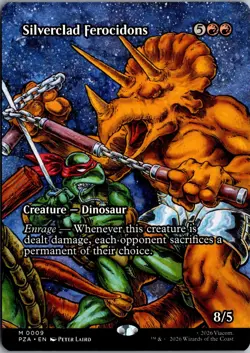 Silverclad Ferocidons (Borderless) 9 TNMT Magic: The Gathering NM - Image 1