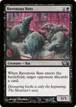 Ravenous Rats -Foil Light Play MTG Magic 2013 Core Set - Image 1