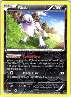 Absol 40/108 Rare Roaring Skies Pokemon Reverse Holo Near Mint - Image 1