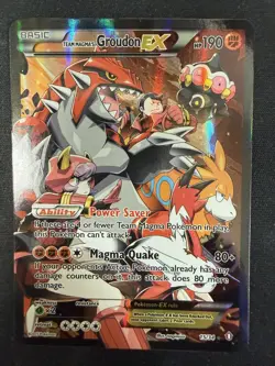 POKEMON GROUDON EX DOUBLE CRISIS FULL ART 15/34 HOLO CARD - Image 1