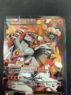 POKEMON GROUDON EX DOUBLE CRISIS FULL ART 15/34 HOLO CARD - Image 3