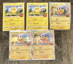 Pokemon Pikachu 5 card lot - Image 1