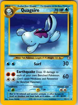 Quagsire 45/111 Uncommon Neo Genesis Pokemon Unlimited Moderately Played - Image 1