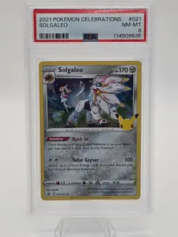 2021 Celebrations Pokemon TCG Solgaleo 021/025 PSA 8 - Image 3