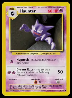 Pokemon Card Base Set Haunter 29/102 Uncommon 1999-2000 4th Print UK Exclusive - Image 1