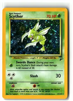 2000 Scyther ⭐ 17/130 Holo Rare Base Set 2 WOTC Vintage Pokemon MP - Image 1
