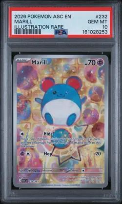 2026 POKEMON ASC EN-ASCENDED HEROES ILLUSTRATION RARE #232 MARILL PSA 10 - Image 1