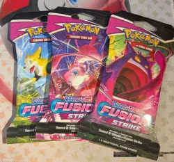 3 x Pokemon TCG Fusion Strike Sleeved Booster Packs Factory Sealed - Image 1