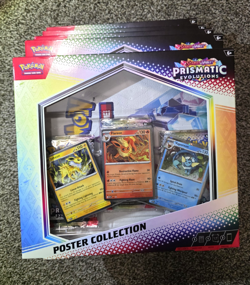 12 packs - Lot of 4 Pokemon Prismatic Evolutions Poster Collection - New Sealed - Image 1