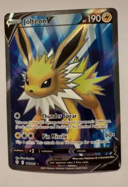 Pokemon TCG - Jolteon V (Full Art) 177/203 SWSH07: Evolving Skies Ultra Rare NM - Image 1