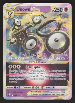 Unown VSTAR 066/195 Pokemon TCG SWSH12: Silver Tempest NM - Image 1