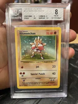1999 Pokemon Base Set Hitmonchan Holo 7/102 BGS 8 NM-MT PSA CGC Vintage - Image 1