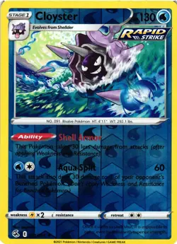Pokemon TCG Cloyster 051/264 Swsh08: Fusion Strike Reverse Holo VLP - Image 1