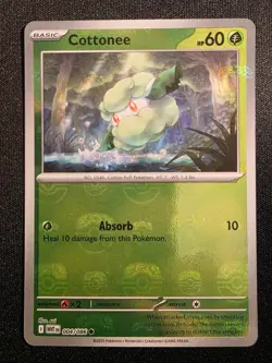 Cottonee (Master Ball Pattern) 004/086 White Flare Common Holo Near Mint - Image 1