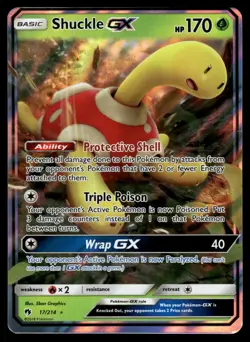 Shuckle GX 17/214 Holo GX Rare Lost Thunder Pokemon Lightly Played - Image 1