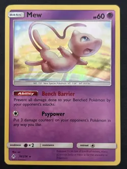 2019 Pokemon SM Unbroken Bonds 76/214 Mew Holo - Image 1