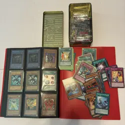 Old+New Vintage Yu-Gi-Oh! Binder + Tin Empty Packs Red/Blue Eyes Dragon Dark Mag - Image 1