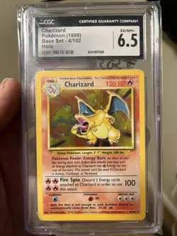 1999 Pokemon Base Set Unlimited Holo #4/102 Charizard, CGC 6.5 - Image 1