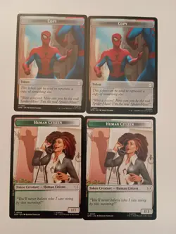 MTG Magic Marvel's Spider-Man Lot of 4x Tokens Copy / Human Citizen T0001/T0004 - Image 1
