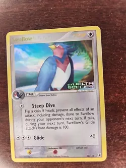 Swellow Holo Ex Delta Species Pokemon Card WOTC - Image 3