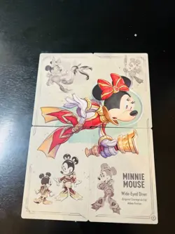 Disney Lorcana Rise of the Floodborn 4 Card Minnie Mouse Wide-Eyed Diver Puzzle - Image 1
