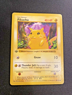 Pikachu 58/102 1st Edition Shadowless Base Set Yellow Cheeks HP - Pokemon Card - Image 1
