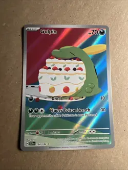 Pokemon TCG Gulpin 154/142 Stellar Crown Illustration Rare Card in NM Condition - Image 1