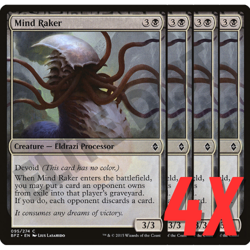 MTG Mind Raker (Battle for Zendikar) 095/274 (NEAR MINT) (4X) - Image 1