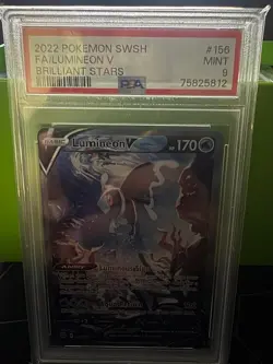 2022 Pokemon Sword and Shield Brilliant Stars Lumineon V #156 /172 PSA 9 - Image 1