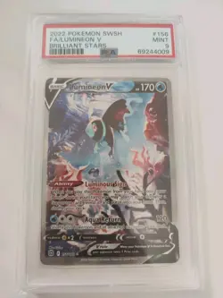 Lumineon V 156/172 Brilliant Stars Ultra Rare Pokemon Card Graded PSA 9 - Image 1