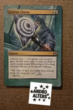Azorius Charm Altered Art Hand Painted MTG Magic the Gathering Borderless White - Image 1