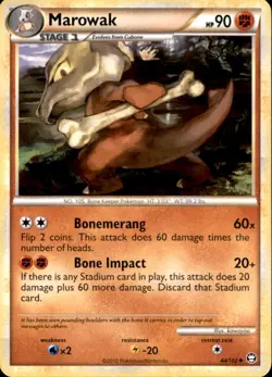 Marowak 44/102 Uncommon HGSS Triumphant Pokemon Lightly Played - Image 1