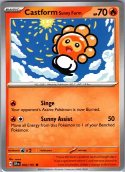 Castform Sunny Form 020/191 Common Surging Sparks Pokemon Near Mint - Image 1
