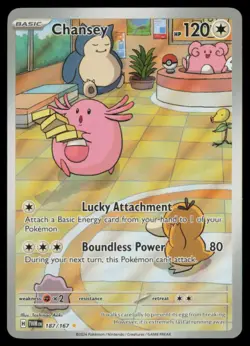 CHANSEY 187/167 TWILIGHT MASQUERADE HOLO POKEMON CARD NEAR MINT - Image 1