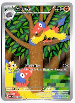 Archen 131/086 Holo Illustration Rare White Flare Pokemon NM - Image 1